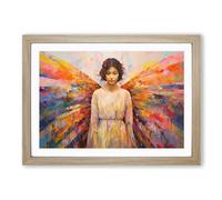 Angel Colour Field No.2 Framed Wall Art Print, Ready to Hang Picture for Living Room Bedroom Home Office, Oak A2 (66 x 48 cm)