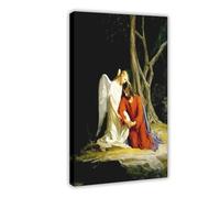 Angel Comforting Jesus Before His Arrest in The Garden of Gethsemane - Carl Bloch 1870 Canvas Art Poster And Wall Art Picture Print Modern Family Bedr