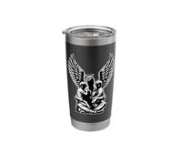 Angel Dad with Sons Stainless Steel Insulated Tumbler