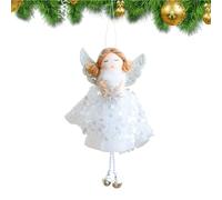 Angel Decor - 6.3 Inch Doll Decoration with Bells for , Festive with Hanging Function, Christmas Decoration for Home Door Window Party, Resin Fabric Mix, Gift Packaging and