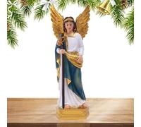 Angel Decoration - Angel Figurines Archangel Raphael Statue Resin | Indoor Resin Archangel Saint Raphael Table Catholic Church Holy Archangel Rafael Fig