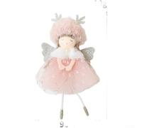 Angel Deer Antler Girl Pendant with Tulle Skirt Crafted from Plush Fabric, Lightweight and Charming Christmas Tree Ornament for Seasonal Use (Pink)