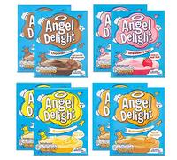 Angel Delight - 8 x 59g of 4 Angel Delight Flavours - 2x Strawberry Angel Delight, 2x Butterscotch Angel Delight, 2x Banana Angel Delight and 2x Chocolate Angel Delight - Suitable for Vegetarians