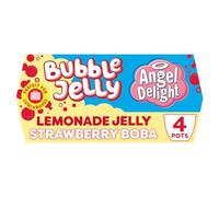 Angel Delight Lemonade Jelly and Strawberry Boba Bubble Dessert Snack Pot x4