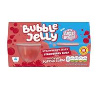 Angel Delight Strawberry Jelly and Strawberry Boba Bubble Dessert Snack Pot x4