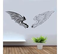Angel Demon Evil Wings Heaven Hell Paradise Wall Sticker Vinyl Art Home Decor Removable Interior Decoration Mural Decals 117x42cm
