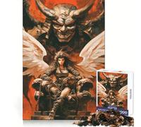 Angel Demon Samurai Jigsaw Puzzles for Adults 1000 Memory Training Time Well Spent Precise Edges Best Gift (50x75cm)
