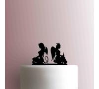 Angel Devil - Acrylic Cake Topper 7 Inch Width/Fuchsia