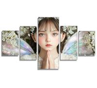 Angel Diamond Art 5D Diamond Painting Girl 5 Pack DIY Crystal Art Kits for Adults Full Square Drill Arts and Crafts for Adults Mosaic Kit for Home Wall Decor, Gifts for Men 44x90in/225x110cm, Model618