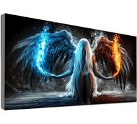 Angel Diamond Art for Kids, 5D Diamond Painting Demon, Dimond Art for Adults Beginners, Full Drill DIY Diamond Paintings Mosaic Kits, Cross Stitch Embroidery Kits for Home Decor Gifts 80x150cm C2-608