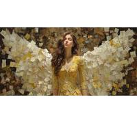 Angel Diamond Art Kits Adults, DIY 5D Large Diamond Painting Retro Full Square Drill Crystal Art Kits 35.4x70.9 Inch, Embroidery Cross Stitch Canvas Painting by Numbers for Home Wall Decor Gifts (DP1)