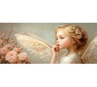 Angel Diamond Pinting Rose Diamond Art Kits Adults, Crystal Gem Art 5D DIY Round Full Drill Crystal Rhinestone Embroidery Cross Stitch Hobbies for Adults Women, Home Decor, Gifts 100*300CM -hjw26041W