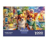 Angel Dog Fantasy 1000 Piece Corgis Vibrants Sturdy Cardboard Classic Jigsaw Puzzle Adults Kids Difficult Challenging Decompression Wall Decoration 52x38cm/1000pcs
