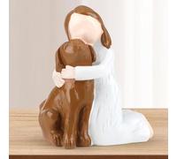 Angel Dog Figurines - Friendship Memorials & Bereavement Gifts for Dog Lovers (Brown)