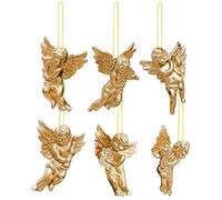 Angel Doll Ornaments - Angel Wing Hanging Ornaments, Silver/Gold Christmas Tree Angel Pendant, Holiday Home Decor, Silver/Gold Angels