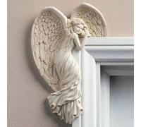 Angel Door Frame Decor Statue Angel Wings Sculpture Angel In Your Corner, Resin Angel Figurine Wall Decor Vintage Angel Artist Crafts Ornament for Home Living Room Office Decorations