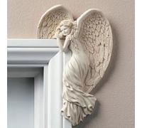 Angel Door Frame Decor Statue Angel Wings Sculpture Angel In Your Corner, Resin Angel Figurine Wall Decor Vintage Angel Artist Crafts Ornament for Home Living Room Office Decorations