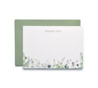 ANGEL & DOVE 10 Thank You Cards & Envelopes - Botanical Eucalyptus Leaves Design - Wedding, Funeral Stationery