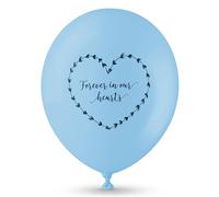 ANGEL & DOVE 25 Blue Funeral Balloons 'Forever In Our Hearts' - Biodegradable, for Memorial, Remembrance, Celebration of Life