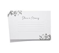 ANGEL & DOVE 25 Funeral Remembrance Cards 'Share a Memory' - Black & White Leaves Stationery Design