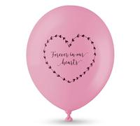 ANGEL & DOVE 25 Pale Pink Funeral Balloons 'Forever In Our Hearts' - Biodegradable, for Memorial, Remembrance, Celebration of Life