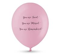 ANGEL & DOVE 25 Pale Pink Funeral Balloons 'You are Loved, Missed, Remembered' - Biodegradable, for Memorial, Remembrance, Celebration of Life