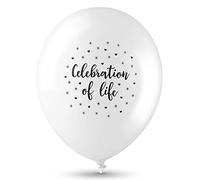 ANGEL & DOVE 25 White 'Celebration of Life' Funeral Remembrance Condolence Balloons