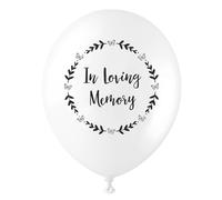 ANGEL & DOVE 25 White Funeral Balloons 'In Loving Memory' - Biodegradable for Memorial, Celebration of Life