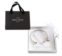 ANGEL & DOVE Heart Cremation Ash Bangle Bracelet - Sympathy Gift with Bag & Card