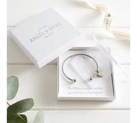ANGEL & DOVE Heart Cremation Ash Bangle Bracelet - Sympathy Gift with Luxury Bag & Card