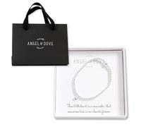 ANGEL & DOVE 'Memories' Silver Heart Beaded Bracelet - Sympathy Gift with Bag & Card