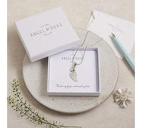 ANGEL & DOVE Pewter Wing & Heart Necklace Sympathy Gift with Bag & Card