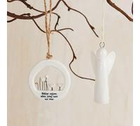 ANGEL & DOVE Set of 2 Porcelain Angel & Robin Decorations - Sympathy Gift with Gift Box & Card