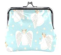 Angel Dreams Personalized Women Leather Purse with Kiss Closure for Girls Blue Angel Dreams Blue OneSize, Angel Dreams Blue, OneSize, Classic