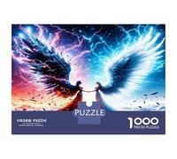 Angel Dual Wings 1000pc Puzzle for Adults Elemental Bond Classic Jigsaw Puzzle Recycled Cardboard Family Puzzle Lovers Brain Training Holiday Activity Office Break 70x50cm/1000pcs