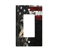 Angel Eagles 4th of July Decorative Switch Cover 1 Gang Single Rocker, America Independence Day Wall Plate Cover, Standard Size, USA Electrical Faceplate for Bedroom Living Room Decor