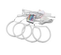 Angel Eye Kit For BMW 3 5 7 Series E36 E38 E39 E46 131mm + 146mm Multi Color RGB Cotton Light LED Angel Eye Remote Control Accessories LED Angels Eyes(131mm x2 146mm x2,With cotton cover)