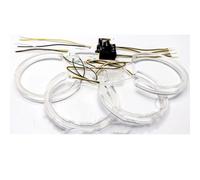 Angel Eye Kit For BMW E46 For M3 E38 E39 E36 Crystal LED Angel Eyes Xenon Headlight Tuning Halo Rings DRL Daytime Light Retrofit Halo Ring Kits(146mm x4,White yellow)