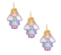 Angel Fairy Tins - Set of 3 Small Tins each containing a net of Foil Wrapped Milk Chocolate Coins - Hanging Loop for Christmas Tree Decoration
