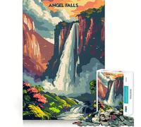 Angel Falls Majesty 1000-piece Puzzle for Teenagers Focus Memory Game Professional Grade Cutting Relaxing Indoor Group Activity (50x75cm)