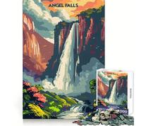 Angel Falls Majesty Hard Jigsaw Puzzle for Adults 1000 Pieces Memory Enhance Time Well Spent Neat Edges (50x75cm)