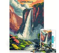 Angel Falls Majesty Jigsaw Puzzles1000 Pieces Cognitive Boost Fun Burr Free Clean Cut Pieces Holiday Indoor Entertainment Toy (38x26cm)