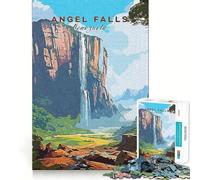 Angel Falls Travel 1000 Piece Teenager Puzzles Cognitive Train Game Zero Gap Compact Fun for Family Game Time (50x75cm)