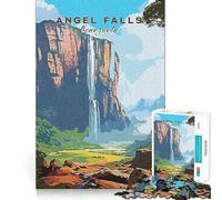 Angel Falls Travel Puzzles for Adults 1000 Pieces Mental Boost Play Neat Cut Perfect Alignment Bonding Activity for Loved Ones (38x26cm)