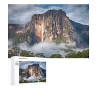Angel Falls, Venezuela 1000 Pieces Jigsaw Puzzles Forest Waterfall Puzzle Landscape Series Mountains Waterfall Jigsaw Puzzles for Adult Challenging Large Puzzle Kids Toys for Home Decor
