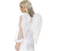 Angel Fancy Dress Feather Wings White Angel Wings Feathered 50x60cm by Smiffys