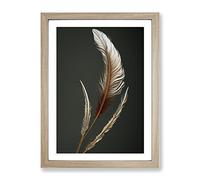 Angel Feathers Framed Print | A4 Oak Framed Wall Art | Ready to Hang | Modern Nature Picture | Living Room Bedroom Lounge Office