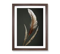 Angel Feathers Framed Print | A4 Walnut Framed Wall Art | Ready to Hang | Modern Nature Picture | Living Room Bedroom Lounge Office