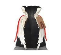 Angel Feathers Print Drawstring Gift Reusable Bags Eco-Friendly Pouches Holiday Birthday Favors Sack