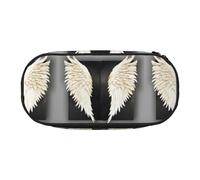 angel feathers Print Pencil Case Spacious Pen Pouch Zipper High Capacity Makeup Tools Office Supplies, Black, One Size, Cute